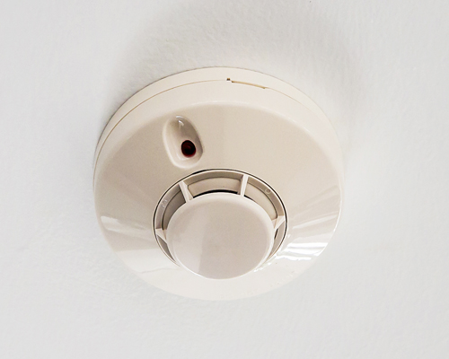 Fire and Smoke Detector on Ceiling